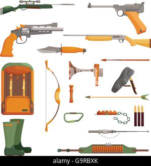 Hunting object of set Stock Vector