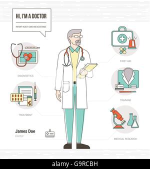medical doctor professional character - Professional Doctor Infographic Skills Resume With Tools Medical Equipment G9rcbh 