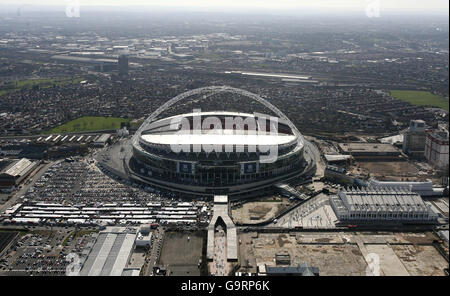 Aerial view of the new Wembley Stadium in north west London. Stock Photo