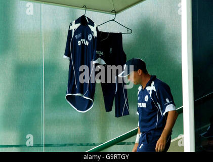 Scotland's Gavin Hamilton leaving the dressing room during the ICC Cricket World Cup 2007, Group A match at Warner Park, Basseterre, St Kitts. Stock Photo
