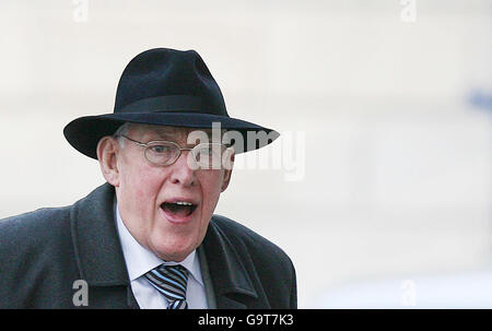 Democratic Unionist Party leader The Reverend Ian Paisley arrives at the Stormont Assembly building in Belfast. Stock Photo