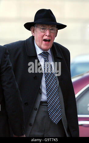 Democratic Unionist Party leader The Reverend Ian Paisley arrives at the Stormont Assembly building in Belfast. Stock Photo