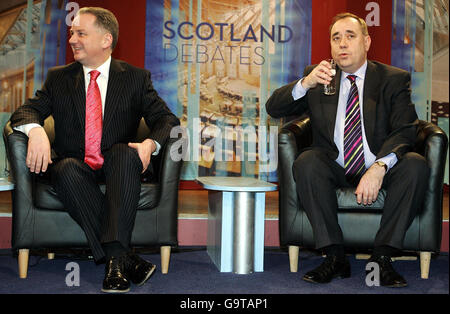 Scottish politicians prepare for live TV debate Stock Photo