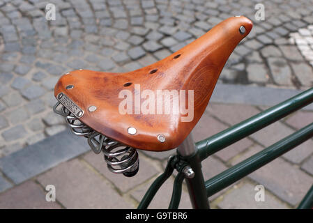 Brooks leather bicycle saddle Stock Photo