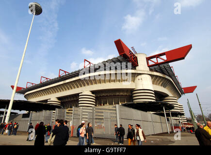 Soccer - UEFA Champions League - Quarter Final - First Leg - AC Milan v Bayern Munich - Giuseppe Meazza. The San Siro stadium in Milan Italy Stock Photo