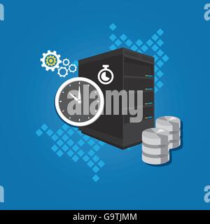 cron job task scheduled automatically running in server in specific time automation vector Stock Vector