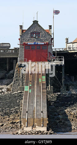 A general view of the Lifeboat station on Birnbeck pier in Weston-Super-Mare, Somerset, which deals with call-outs in the Severn Sector and Bristol Channel. Stock Photo