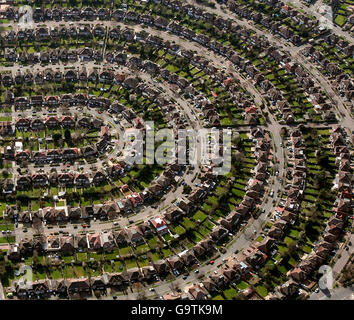 Aerial of a housing estate in Edgware in North West London. Stock Photo