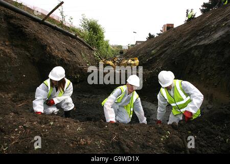 2012 London Olympics - Archeological Investigation Stock Photo