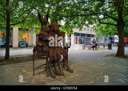 UK,Gloucestershire,Cheltenham,The Hare and the Minotaur Sculpture Stock Photo