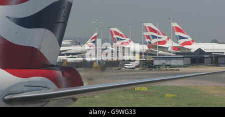 Aircraft stock. British Airways aircraft at Heathrow Airport. Stock Photo