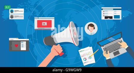pr public relations concept vector illustration concept Stock Vector