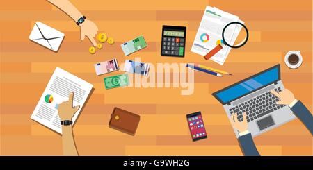 personal finances family budgeting vector illustration concept Stock Vector