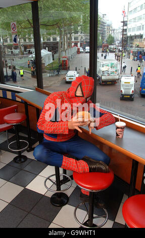 Spiderman Burger King photocall - London Stock Photo