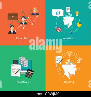 human resource icons collection illustration Stock Vector