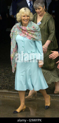 The Duchess of Cornwall during a visit to the Duchy Desserts factory in ...