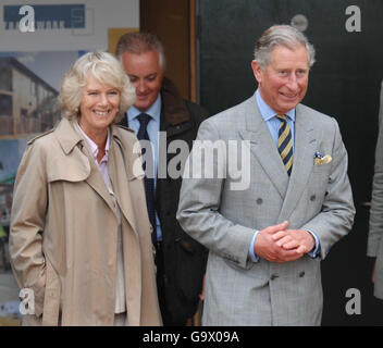 Britain's Prince Charles, the Prince of Wales, (left) and Camilla, Duchess of Cornwall, during their visit to Lower Moor Farm Nature Reserve in Malmesbury, Wiltshire. Stock Photo