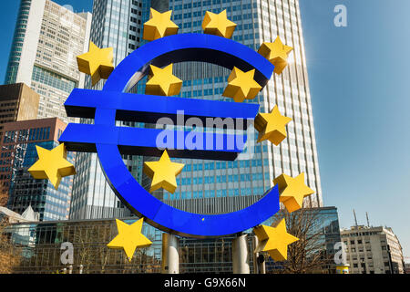 Frankfurt Euro Sign Stock Photo