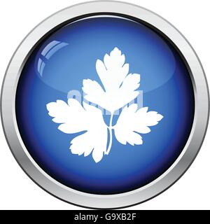 Parsley icon. Glossy button design. Vector illustration. Stock Vector