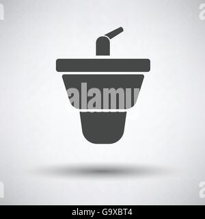 Bidet icon on gray background, round shadow. Vector illustration. Stock Vector