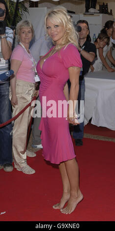 Cannes Film Festival - Blonde and Blonder Party. Pamela Anderson arriving at the party for Blonde and Blonder during the Cannes Film Festival in France. Stock Photo