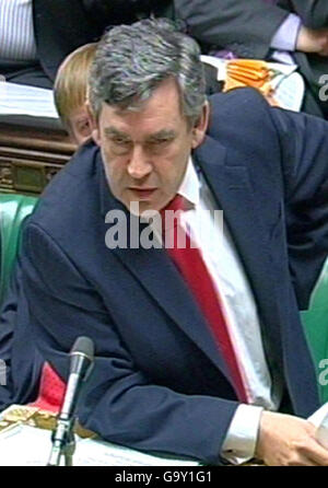 Chancellor Gordon Brown during Treasury Questions in the House of Commons, central London. Stock Photo