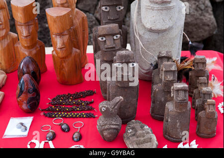 Moai figurines, souvenirs, Rapa Nui or Easter Island, Chile, South America Stock Photo