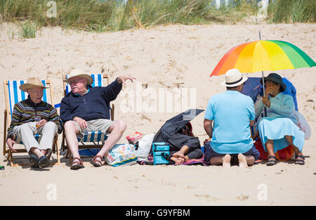 Sandbanks, Poole, Dorset, UK. 2nd July, 2016. UK weather: sunshine and showers on a breezy day at Sandbanks beach Credit:  Carolyn Jenkins/Alamy Live News Stock Photo