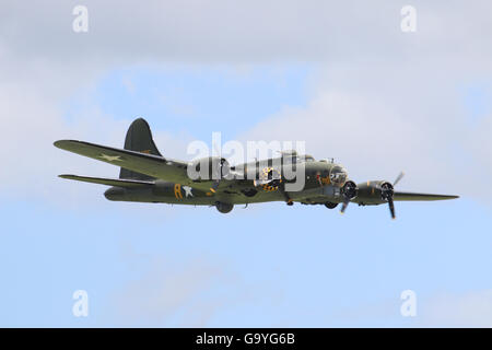 RNAS Yeovilton, Somerset, UK 2nd July, 2016 RNAS Yeovilton Somerset 2nd July 2016  Sally B privately owned B-17G Flying Fortress which starred in the film Memphis Belle Credit:  David Billinge/Alamy Live News Stock Photo