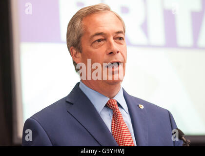 London UK.  4th July 2016 UKIP leader sets out detailed plans for his party in the months after the vote to leave the European Union.  Credit: Michael Tubi/Alamy Live News Stock Photo