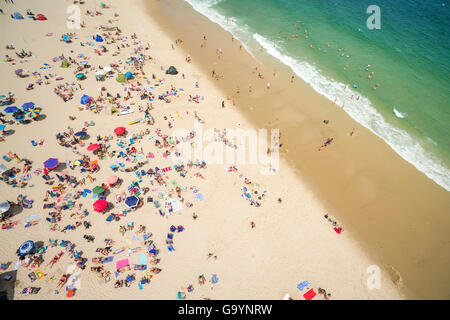 Lavallette, NJ, USA. 4th July, 2016. Aerial views of a crowded beach on the Fourth of July, American Independence Day Credit:  Patrick Morisson/Alamy Live News Stock Photo