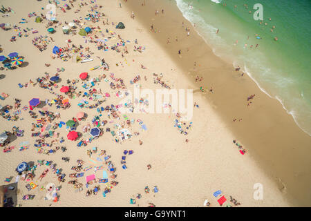 Lavallette, NJ, USA. 4th July, 2016. Aerial views of a crowded beach on the Fourth of July, American Independence Day Credit:  Patrick Morisson/Alamy Live News Stock Photo