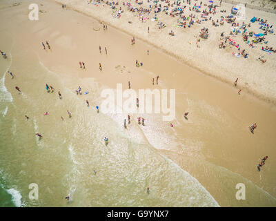 Lavallette, NJ, USA. 4th July, 2016. Aerial views of a crowded beach on the Fourth of July, American Independence Day Credit:  Patrick Morisson/Alamy Live News Stock Photo