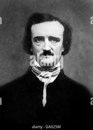 Edgar Allan Poe. Portrait of the American writer, Edgar Allan Poe (born Edgar Poe; 1809-1849). From a daguerrotype by W.S. Hartshorn, 1848 Stock Photo
