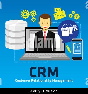 crm customer relationship management vector illustrator design Stock Vector