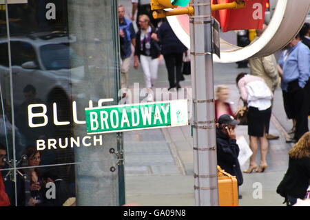 Broadway, street sign, Times Square, New York City, New York, USA Stock Photo