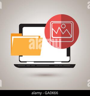file transfer in social networks isolated icon design Stock Vector