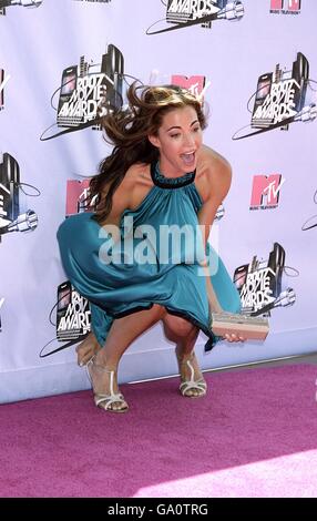 Becky O'Donohue arrives for the 2007 MTV Movie awards at the Gibson