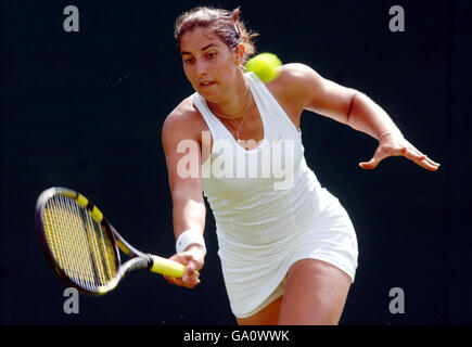 Briton's Anne Keothavong in action against Natasha Khan during the Surbiton Trophy tournament at Surbiton Racket and Fitness Club, Surrey. Stock Photo