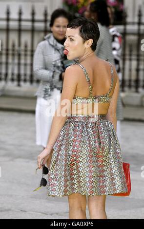 Jaime Winstone arrives for the Royal Academy Summer Exhibition at the Royal Academy Of Arts, Piccadilly, central London. Stock Photo