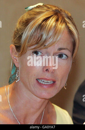 Mother of missing child Madeline McCann, Kate, gives press conference at The Amsterdam Hilton on the final leg of her and her husband's day trip in Europe to spread the word about Madeline disappearance. Stock Photo