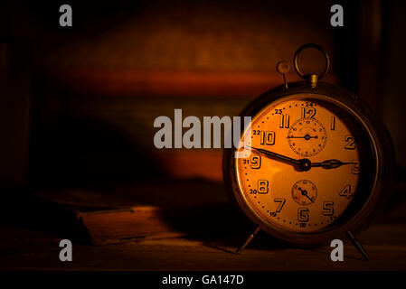 old alarm clock on background Stock Photo
