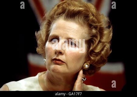 Margaret Thatcher, 49, who is to oppose former Prime Minister Edward Heath in the election for the Conservative Party leadership on February 4th 1975. Stock Photo