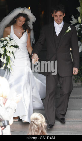 Gary Neville Wedding - Manchester. Gary Neville and his bride Emma