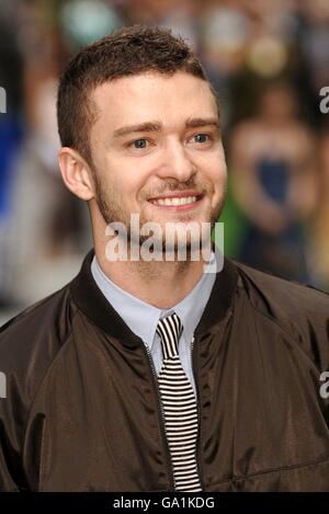 Justin Timberlake arrives for the UK Premiere of Shrek The Third at the Odeon Cinema in Leicester Square, central London. Stock Photo