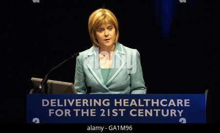 Scottish health secretary Nicola Sturgeon gives her first address to NHS employees during the NHS Scotland conference at Glasgow's SECC. Stock Photo