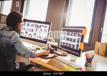 Graphic designer using graphics tablet Stock Photo