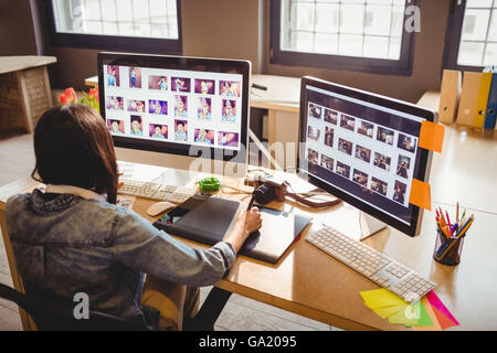 Graphic designer using graphics tablet Stock Photo