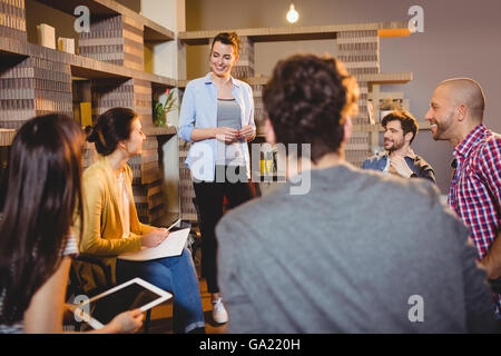 Colleagues having discussion Stock Photo