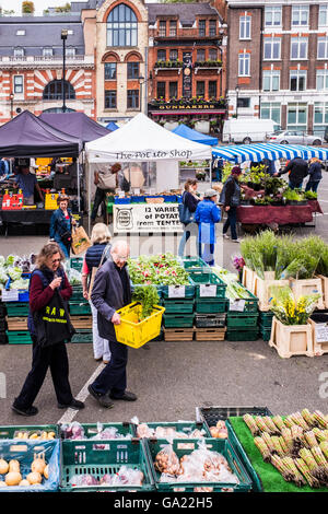 Marylebone Farmers' Market, London, England, U.K. Stock Photo